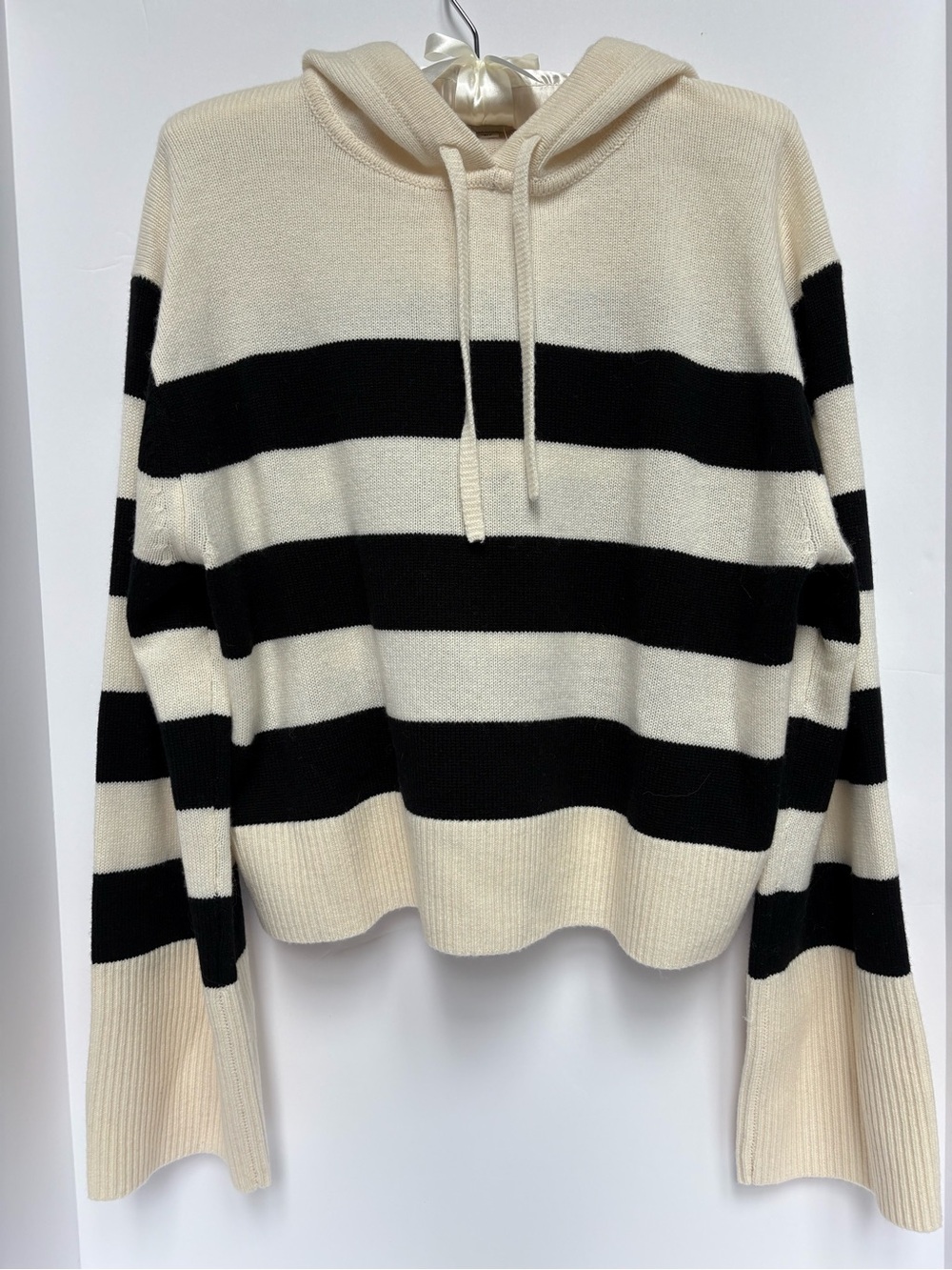 Club Monaco Striped Relaxed Wool Cashmere Hoodie- Size Small - NWT